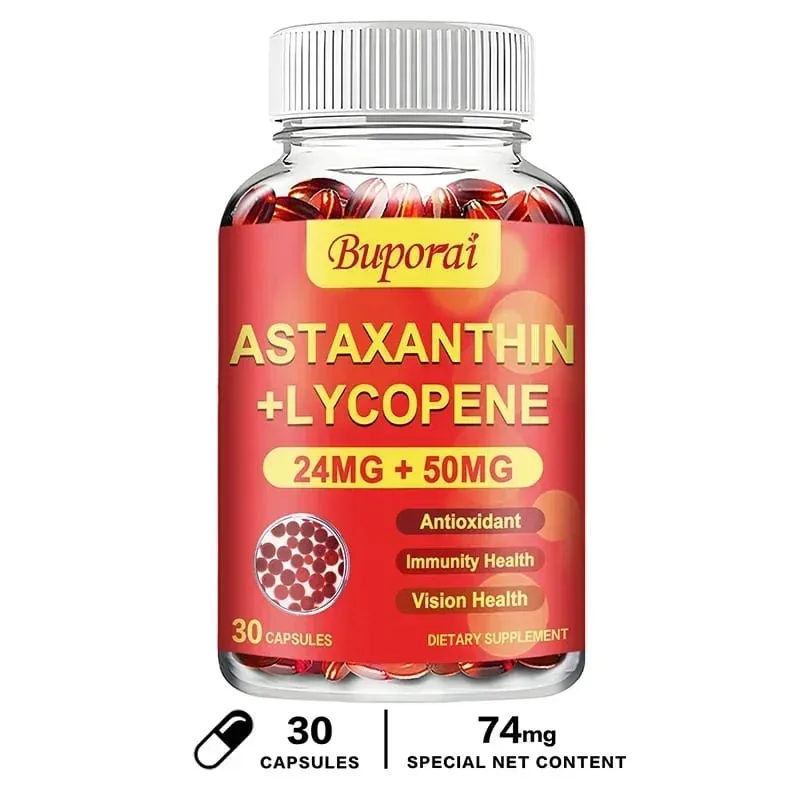 Astaxanthin + Lycopene Capsules - Antioxidant Supports Heart Vision and Prostate Health Improves Immunity — image 10