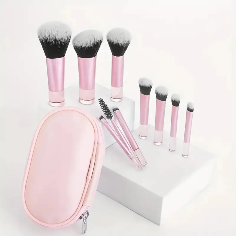 10pcs Makeup Brush Sets Plastic Mini with Bag Multifunctional Makeup Brush Travel Portable Makeup Tool — image 6