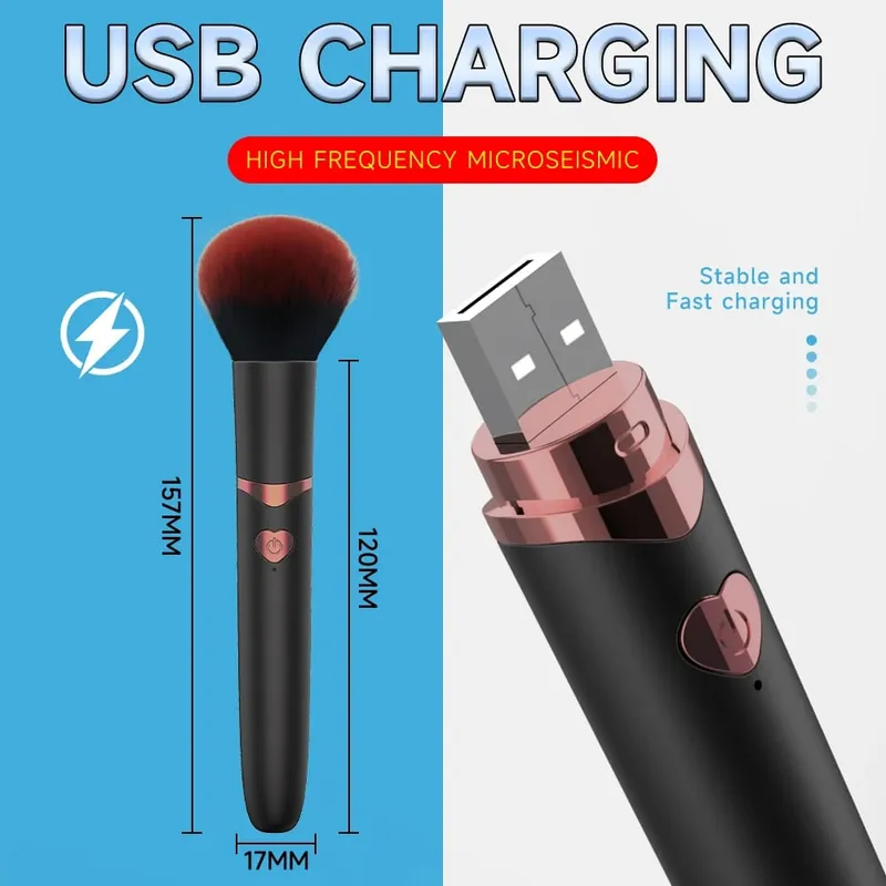 Vibradores Pincel de Maquiagem 7 Modo Vibração Mamilo Clit Estimulador Feminino Bala Massageador Discreto Brinquedo Sexual Adulto para Mulher 18+ — image 6