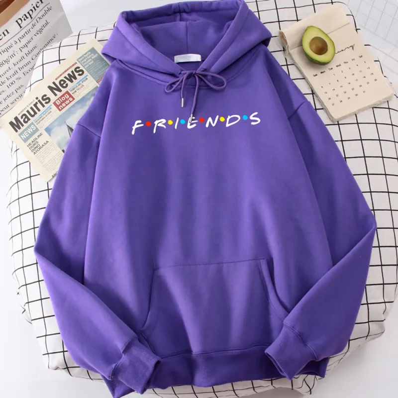 Sitcom Movie Friends Tryckt Luvtröja för män Koreansk fleecetröja Enkel Crewneck Hooded Street Oversize Höst Herrkläder