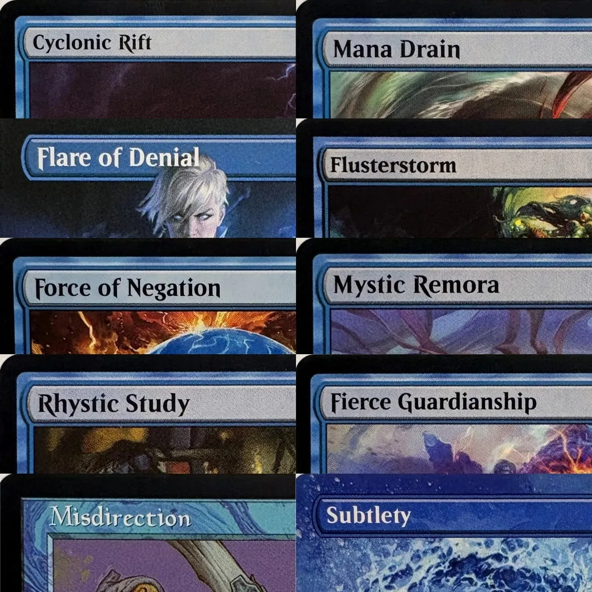 LK4 Mystic Remora Stock Up Force of Will Misdirection Fierce Guardianship Flusterstorm High-Quality TCG Proxy Cards (Black-Core) — image 1