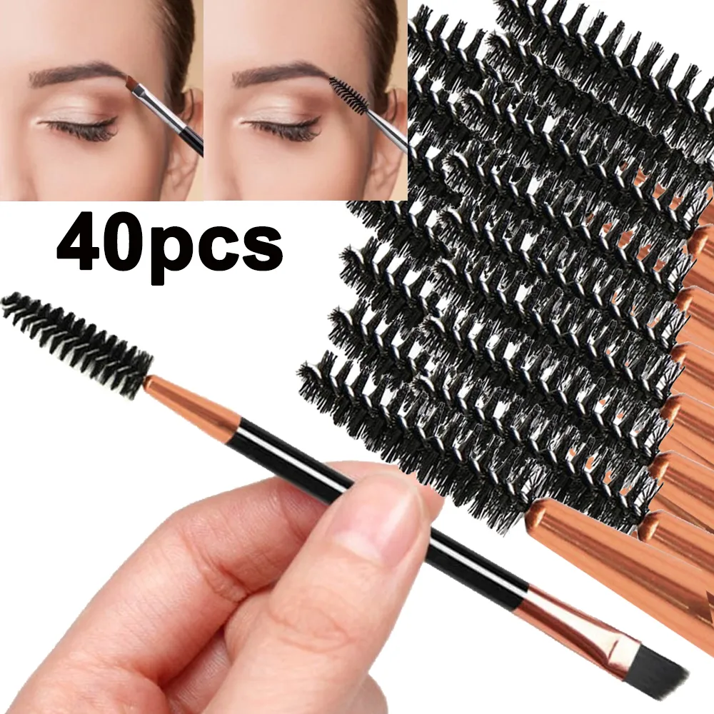 Double-headed Angled Eyebrow Brush Eyelash Comb Professional Makeup Brushes for Brow Eyelash Extension High Quality Eye Brushes — image 6