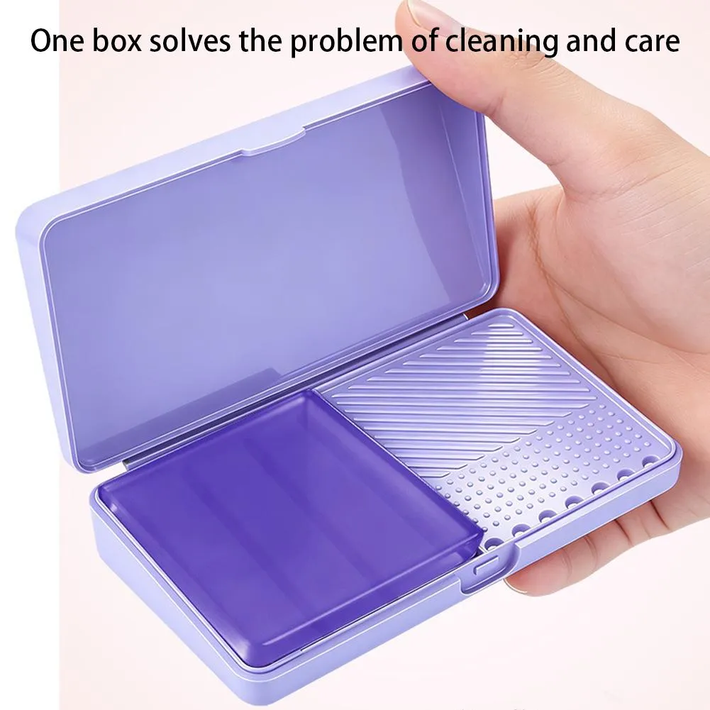 Makeup Brush Cleaning Soap Box Portable Mini Washboard Makeup Brush Cleaner With Soap For Easy Cleaning Brushes Washing Tools