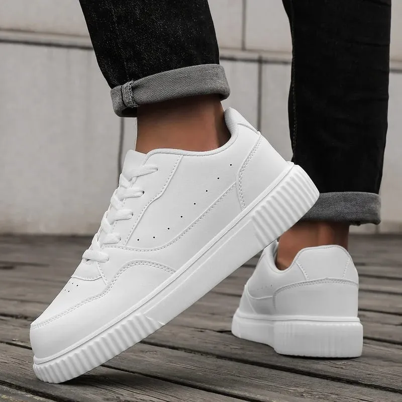 Unisex Sneakers All Season Casual Shoes Men Platform Chunky Footwear Women Solid Color Lace Up Couples Minimalist Board Shoes — image 4