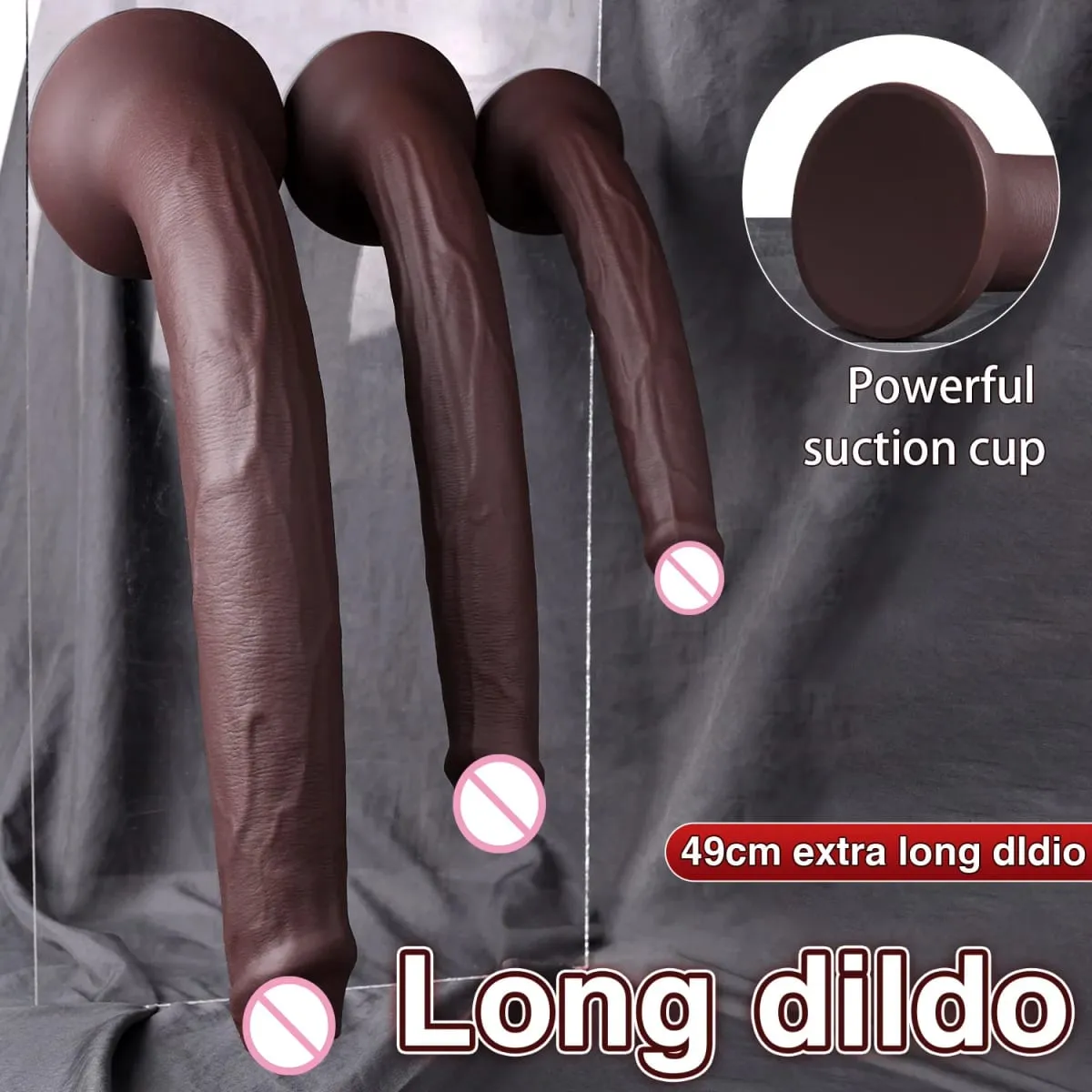 Mahabang Dildo Makatotohanang Hugis ng Ahas Single Layer Silicone Big Penis Soft Anal Sex Toys Suction Cup Dick para sa Babae G-spot Orgasm 18+ — image 2