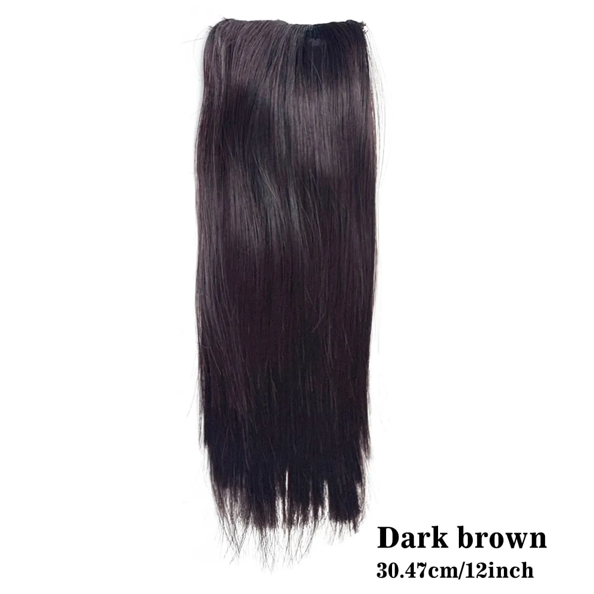 Straight Clip In Hair Extensions Synthetic 8"12" Hair Topper For Women Invisible Clip On Hair Patch Thick Booster Hairpieces — image 7