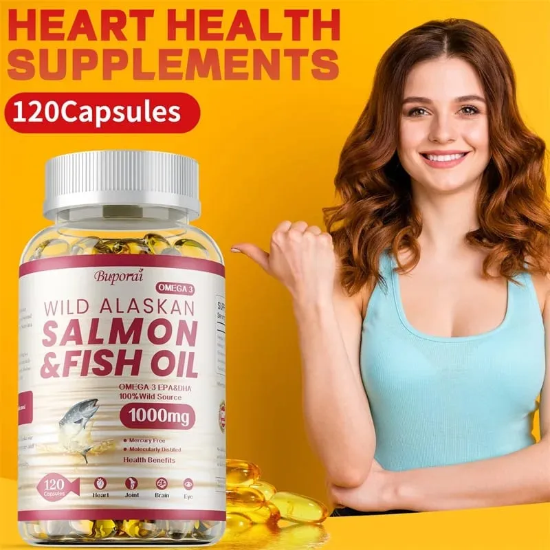 Óleo de peixe salmão - rico em EPA + DHA apoia a saúde das articulações, do cérebro e dos olhos, melhora a função imunológica e é antioxidante