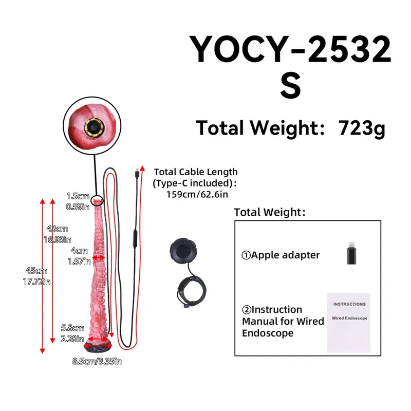55cm Long Dragon Dildo Extendable Camera Dilator Silicone Anal Expansion Butt Plug Anus Exploration 18+ Sex Toys For Adults
