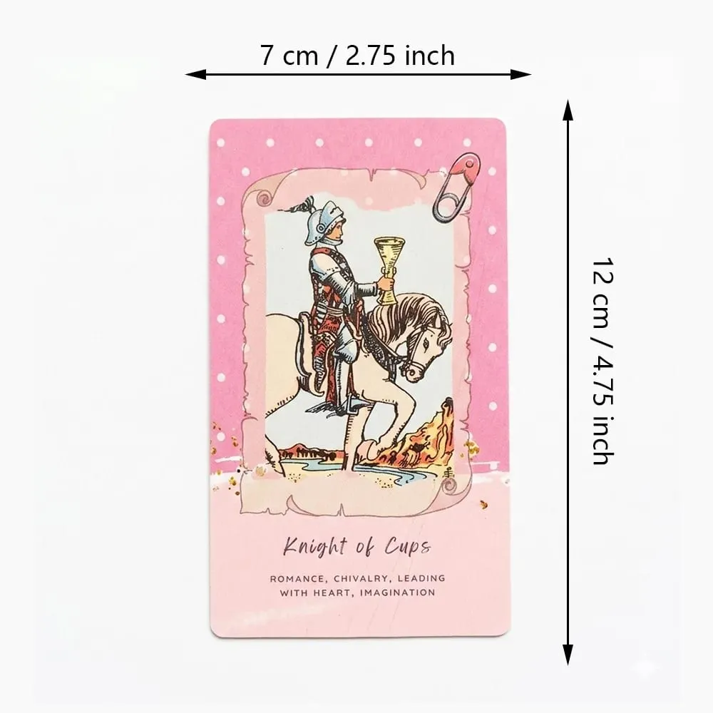 Pink Waite Tarot Deck 78 Cards With Keywords Cute Pink Collage Design Divination Oracle Deck Fortune Telling Board Game — image 6