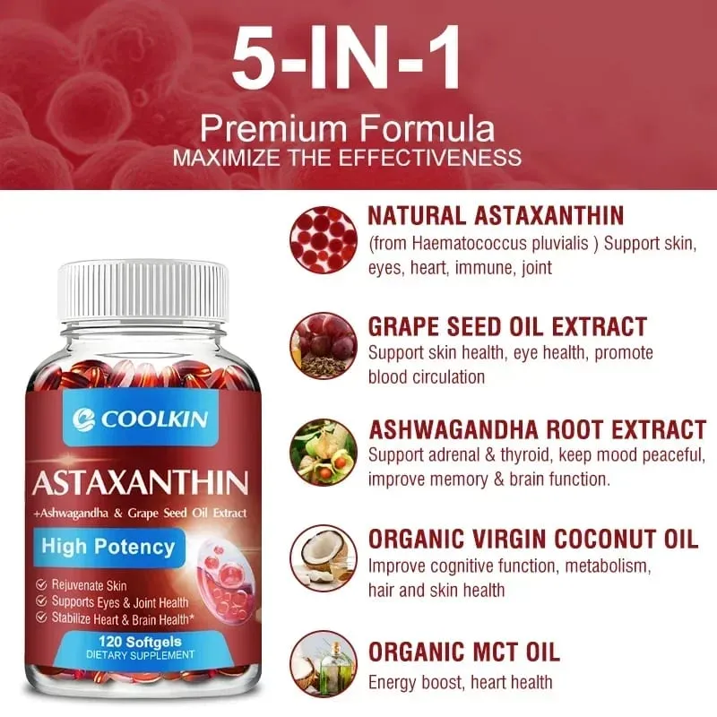 Astaxantina - Promove a saúde cardiovascular, acelera o metabolismo, apoia a saúde das articulações oculares e da pele — image 4