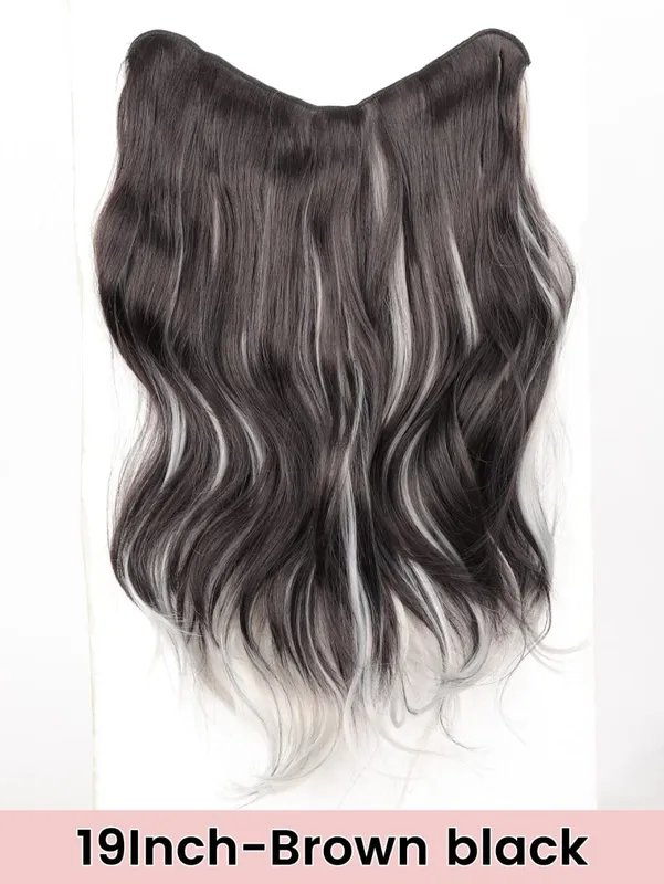Synthetic Long Curly Wavy Hairstyle Hairpiece 5 Clip In Hair Extensions Black Brown Grey Natural Fake Hair For Women — image 10