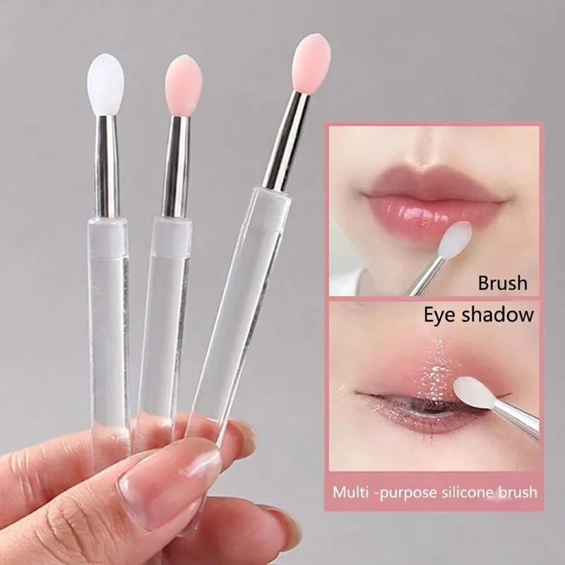 12pcs Silicone Lip Makeup Brushes with Dustproof Cover Lipstick Applicator Suitable for Lip Gloss Eyeshadow Makeup Tools