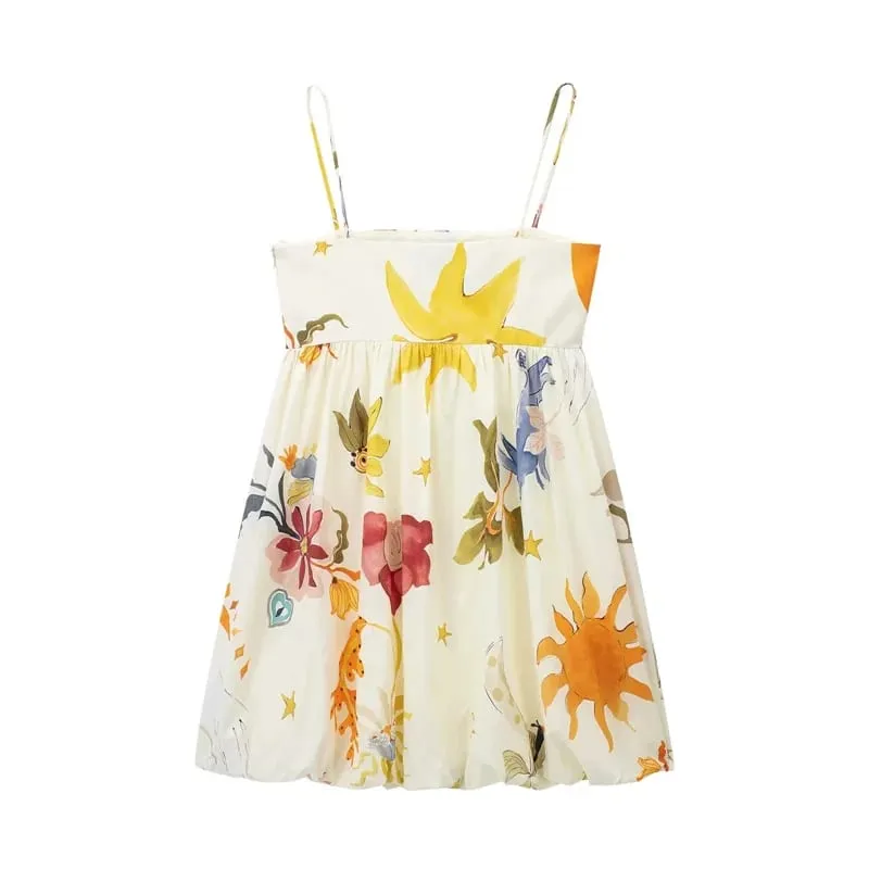 Print Slip Miniklänning Kvinnor Ärmlös Sommarklänning Kvinna 2025 Ruched Sundress Vestidos Rygglösa Korta Klänningar för Kvinnor — image 5