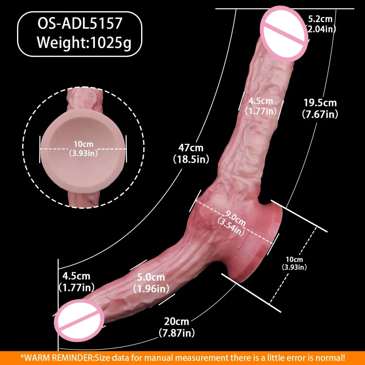 47cm Makatotohanang Mahabang Dildos Double Head Anal Vaginal Stimulator Sex Toy na May Sucker Para sa Lesbian Couples Gay Men Adult Tools — image 2