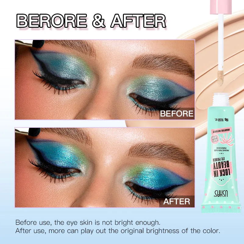 Lock In Beauty Lidschatten-Primer, langlebig, wischfest, erhellt die Augenfarbe, glatte Basis, unsichtbarer Augen-Make-up-Primer — image 3