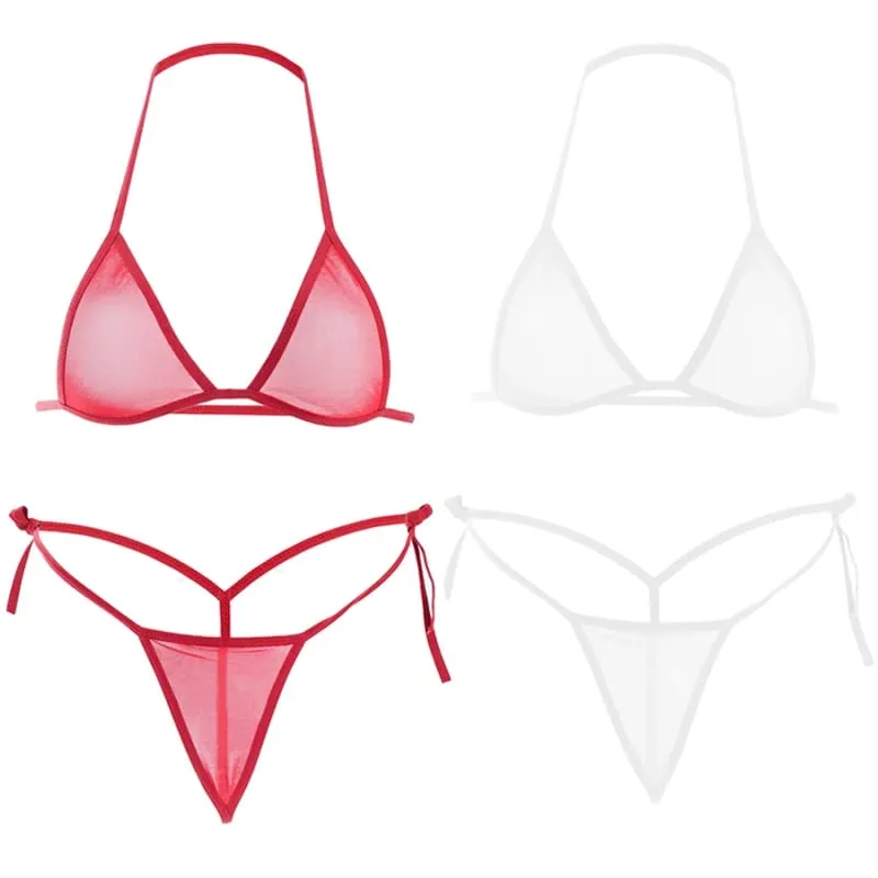 2PCS Women Sexy Lingerie Sets Ultra-thin Mesh Wirefree Bra Set Lingerie Ultra Hot Transparent Exotic Underwear Set ng Pambabae — image 13
