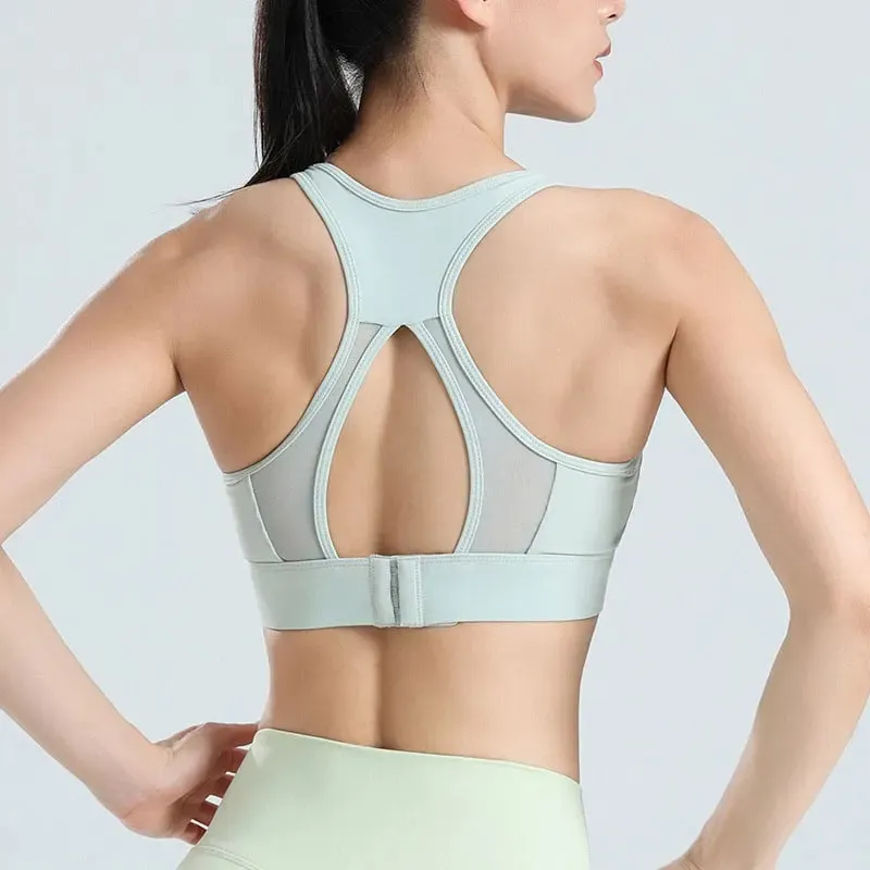 Sexy Back Yoga Crop Top Bra Inner Padded Fitness Tank Top Elastic Sport Bra Gym Vest Running Yoga Professional Workout Vest — image 2