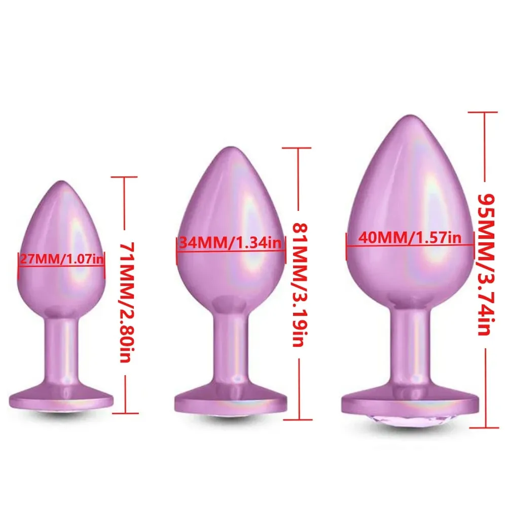 Colorful Small Medium Large Anal Plug Set Metal Anal Beads Butt Plug Jewelry Insert Sex Toy For Female Male — image 6