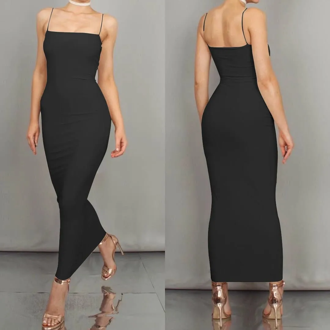 JZ461 Vestido feminino de verão longo estilingue vestido clube sexy com suspensório — image 2