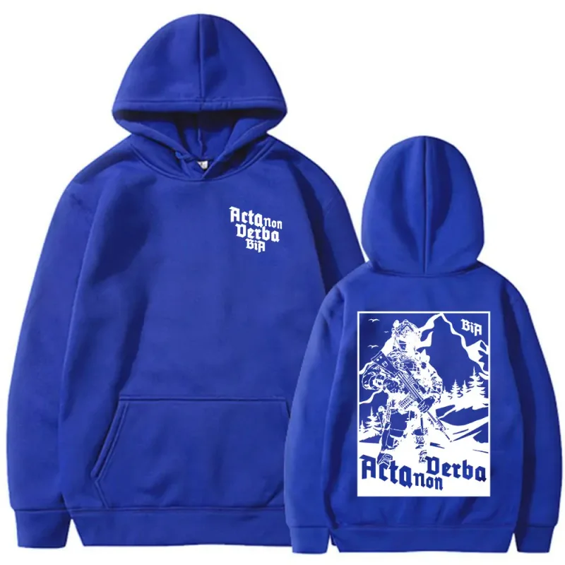 Acta Non Verba Brothers in Arms Double Sided Print Hoodies Men Women Clothing Fashion Sweatshirts Oversized Long Sleeve Pullover