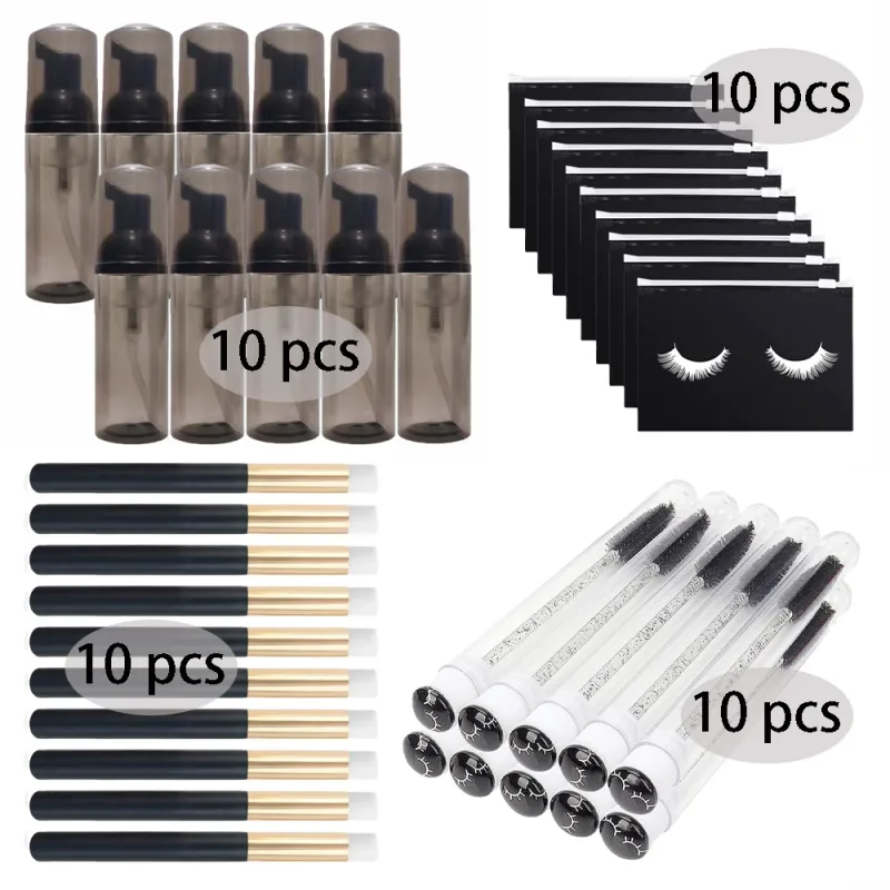20/40Pcs 60ml 플라스틱 리필 가능 누출 방지 빈 폼 펌프 병 래쉬 샴푸 키트 여행 비누 디스펜서 페이스 워시 메이크업 도구