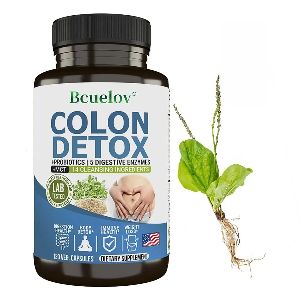 Colon Detox Probiotics Containing Psyllium Husk Relieves Constipation and Bloating Cleansing Supplement — image 2