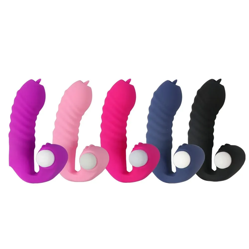 Finger Sleeve Vibrator Female Masturbator Clitoris Stimulate Tongue Licking Vagina Massager Erotic Sex Toys For Women Products — image 1