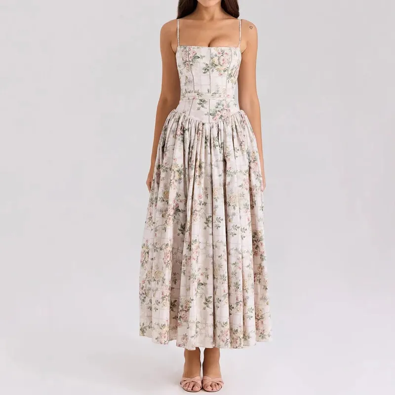 Suninheart roupas de verão para mulheres vestido midi elegante 2025 recém chegados vestido de férias com estampa floral branca — image 9
