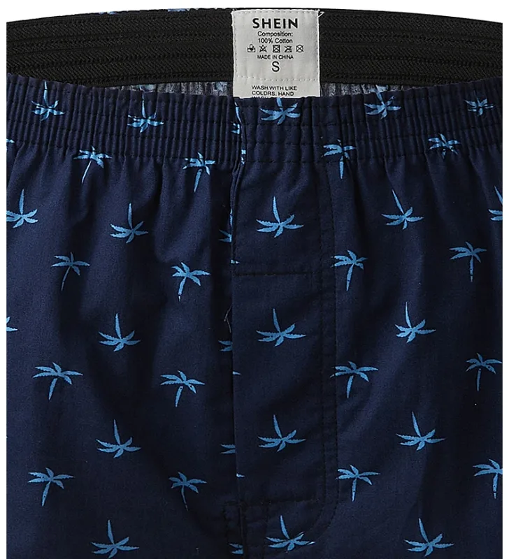 Men's Cotton Boxer Shorts, Printed Pattern na Panlalaking Underwear, College Style Shorts, Summer Breathable at Kumportableng Kasuotang Pang-laswang — image 13