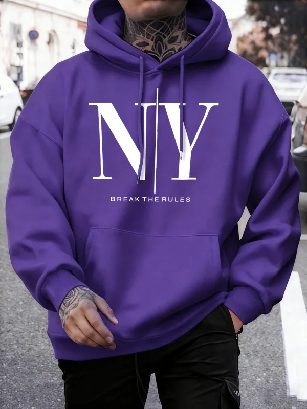 Quebre as regras sim não imprime outono velo sweatshirts masculino macio jogging hoodie rua confortável pullovers esporte solto roupas esportivas — image 10