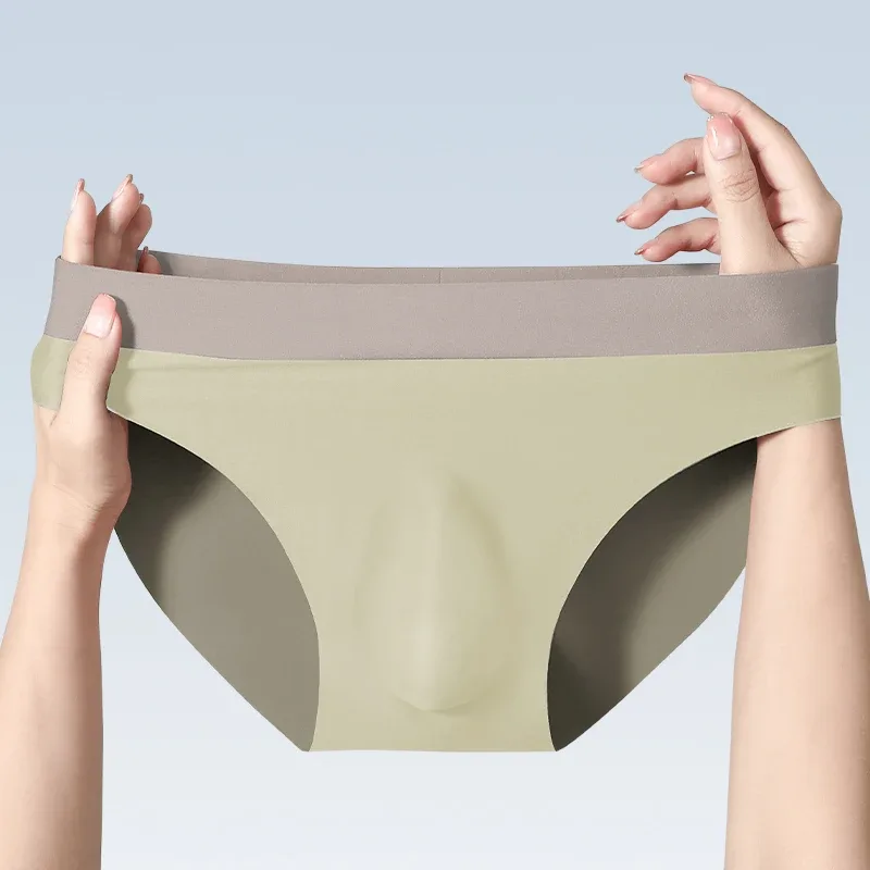 Roupa interior sem costura de seda gelo masculina 3d perfuração triângulo shorts verão cuecas finas meninos shorts esportivos 3256808552917215 — image 4