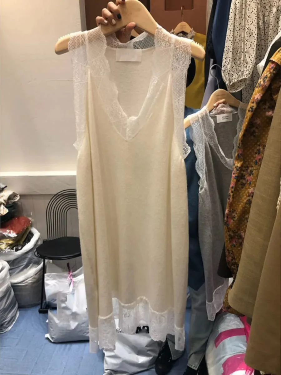 Elegant plus Size Summer Dress with Wood Grain Sleeveless Vest Style A-Line Midi Dress for Plump Women Korean Style — image 3