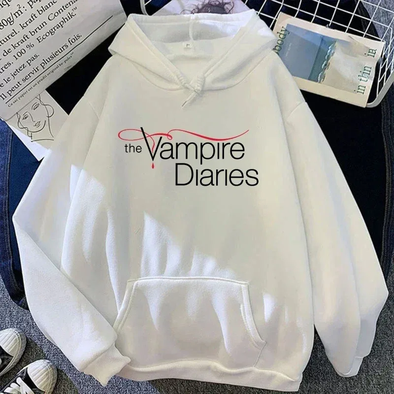2026 Nyhet The Vampire Diaries Tryck Luvtröja Kvinnor Män Casual Toppar Höst Och Vinter Sweatshirts Långärmad Harajuku Pullover