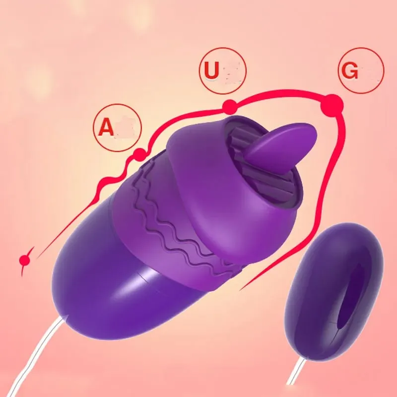 Duas bolas vibrador língua lambendo vibratório saltar ovos clitóris estimulador adulto produto brinquedos sexuais para mulheres masturbação feminina — image 3