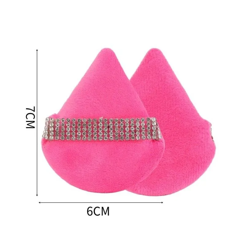Diamond Triangle Velvet Setting Puff Ribbon Detail Powder Sponge Smooth Finishing Soft Puff for Loose Pressed Powder Application — image 6