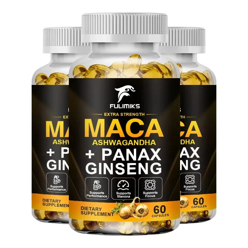Triple Maca Blend with Ginseng & Ashwagandha Supplement Supports Reproductive Health Hormonal Balance Muscle & Stress Relief — image 9