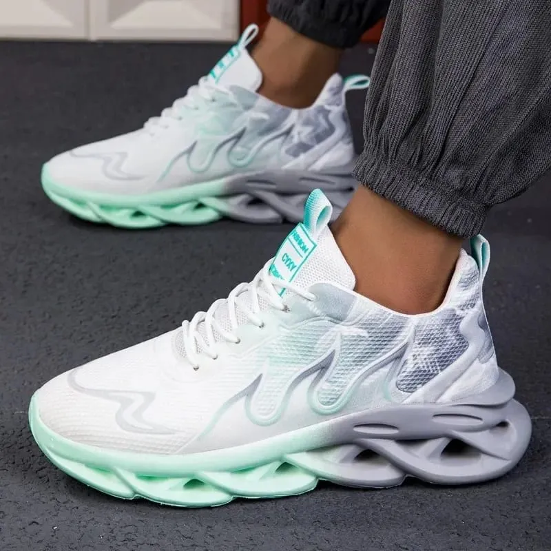 Men's Casual Sports Shoes Breathable Lightweight Flame Print Sports Shoes Summer Outdoor Tennis Running Hiking Shoes for Men — image 9