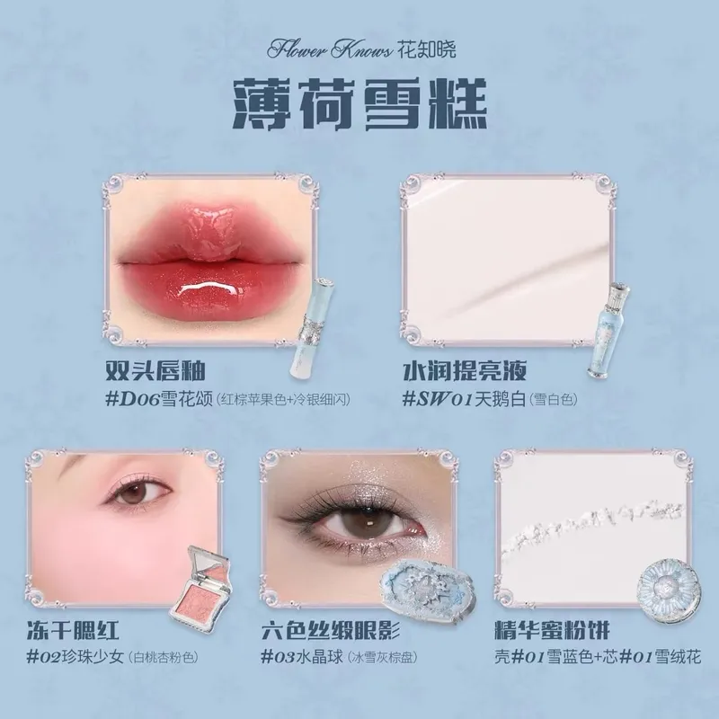 Flower Knows Snow Ballet Makeup Set Eyeshadow Blush Lip Glaze Full Kit Gift Box — image 5