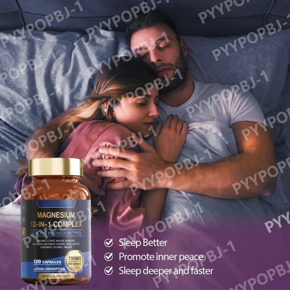 Complexe de magnésium 700 mg Supplément de magnésium 12 en 1 avec glycinate citrate oxyde de malate taurate aspartate orotate de magnésium — image 4