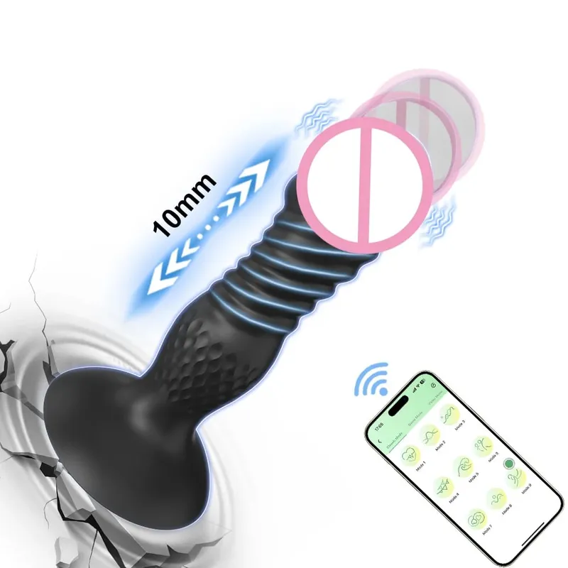 Pagtulak ng Anal Plug Vibrator Butt Plug Male Prostate Massager Teleskopiko G Spot Vibrator Stimulator Mga Laruan ng Seks para sa Babae Mga Lalaki 18+ — image 8