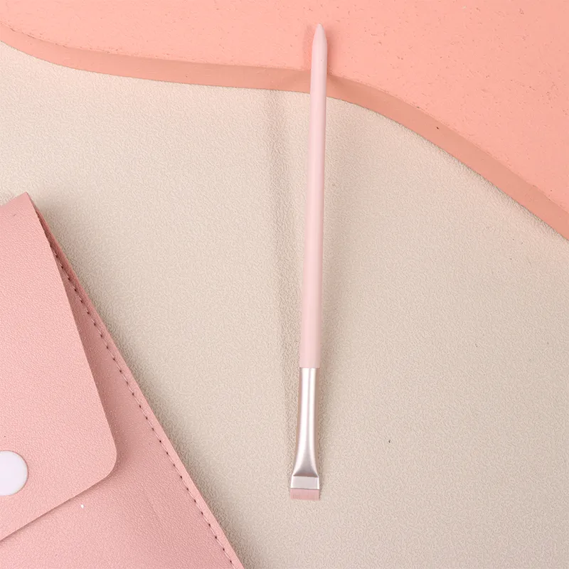 Professional Flat Angle Wooden Eyeshadow Brushes Make Up Cosmetics Tools Pink Eye Makeup Brushes Flat Eyebrow Eyeliner Brush