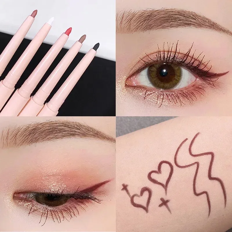 Matte Red Brown Eyeliner Gel Pen Ultra-thin Long Lasting Quick Dry Smooth Colorful Eye Shadow Lying Silkworm Pen Makeup Cosmetic — image 8