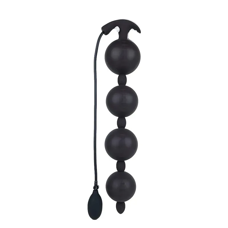Extra Long Inflatable Anal Beads Butt Plug Dildo Huge Silicone Adjustable Size Big Thick 4 Balls Bead with T-Base Adult Sex Toys — image 8