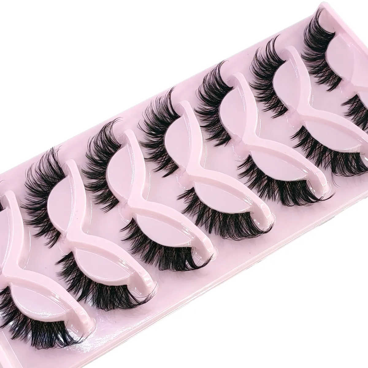 HBZGTLAD7pairs Fox Eye Lashes Wispy Faux Mink Lashes Volume Fairy Cat Eye Lashes That Look Like Extensions Spiky Fake Eyelashes — image 5
