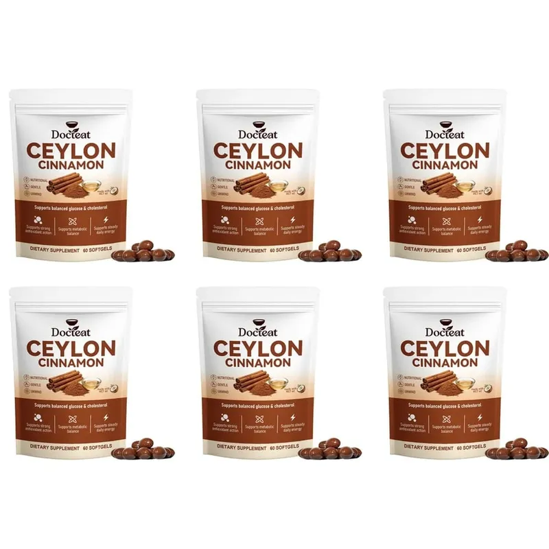 Ang Ceylon Cinnamon Softgels na may Vitamin B6 MCT Oil ay Sinusuportahan ang Balanseng Glucose at Cholesterol Metabolic Balance Energy 60 Softgels — image 12