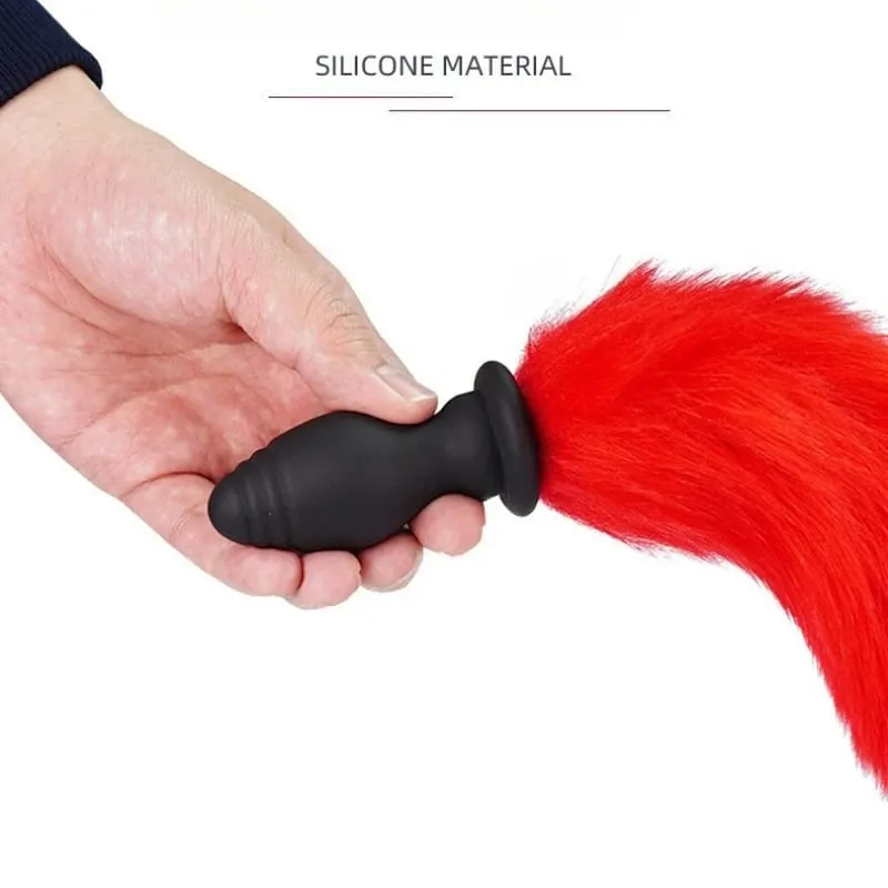 Fox Tail Anal Plug na may Remote Control Vibrating - Faux Fur at Silicone Role Play Pang-adultong Laruang Multi-Color BDSM Sex Toys para sa Mag-asawa — image 4
