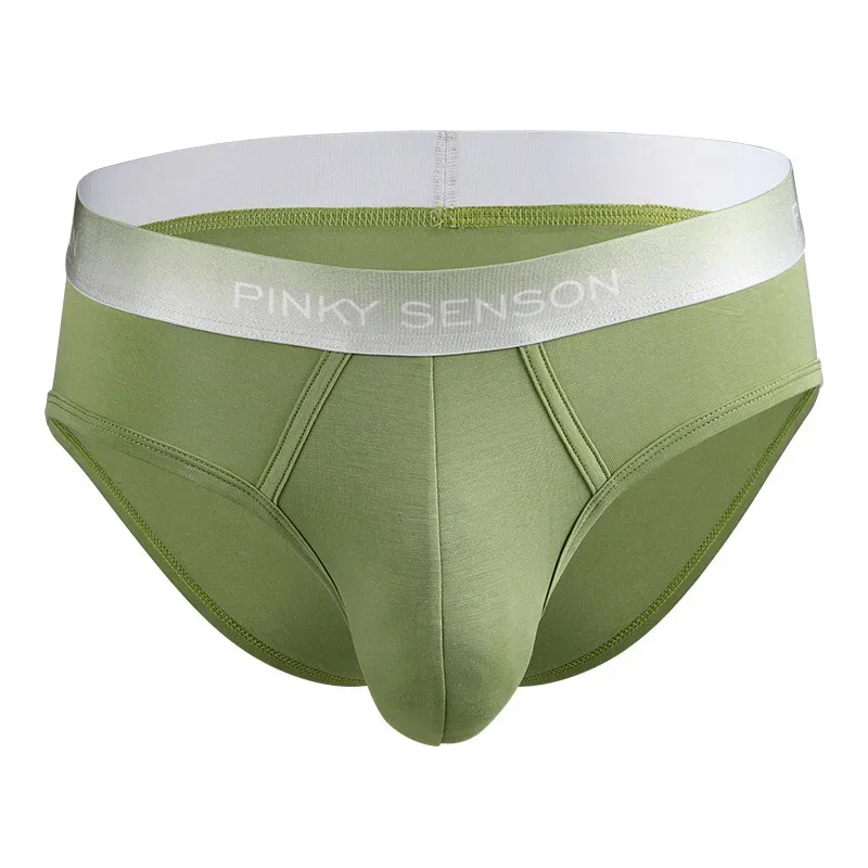 Men's Underwear - Pure Color Linen Modal Solid Waist Regular Size Comfortable Men's Briefs