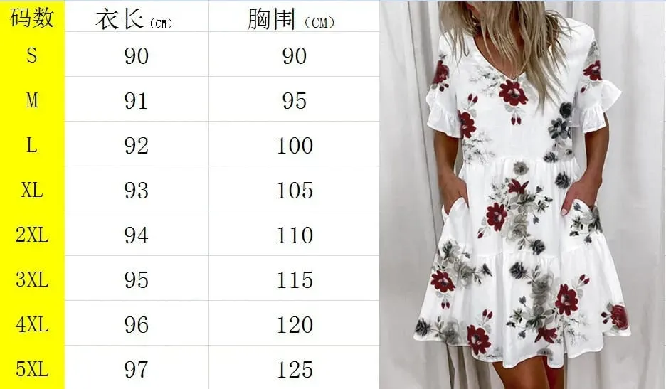 Vestido de verão feminino casual com decote em v manga curta manga borboleta floral folha carta impressão mini vestidos ysx9032 — image 7