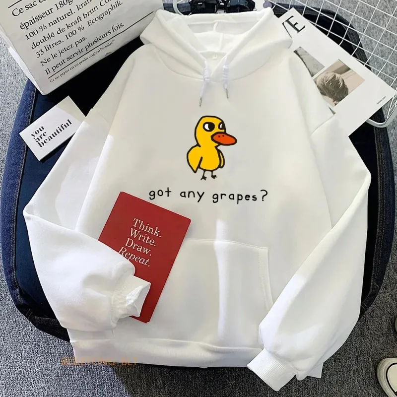 The Duck Song Got Any Grapes Printed Hoodies Kawaii Cartoon Women Sweatshirts Winter Soft Comfortable Hooded Clothing Streetwear — image 7