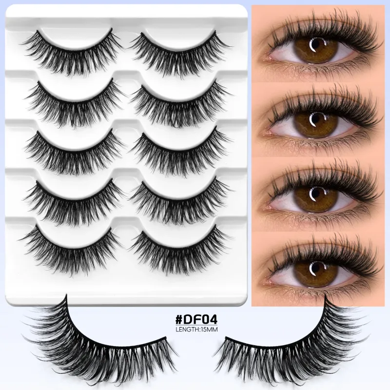 NO Glue Strips Lashes Natural Half Lashes Clear Band Short False Eyelashes Replaceable Eyelash Strips Eye Makeup — image 8